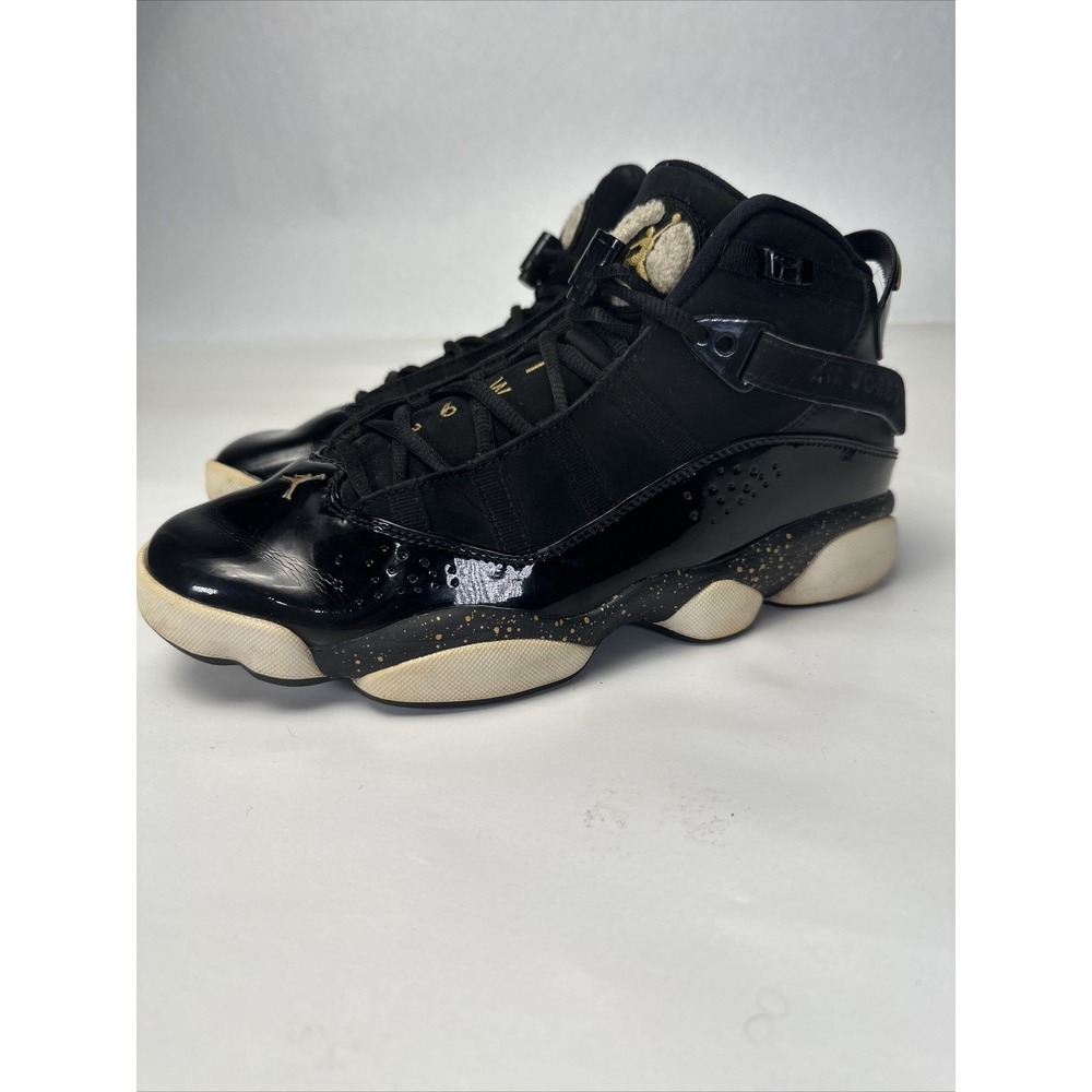 Nike Air Jordan 6 Rings Black Metalic Gold 322992-007 Basketball Shoes 8